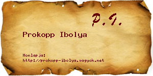 Prokopp Ibolya névjegykártya